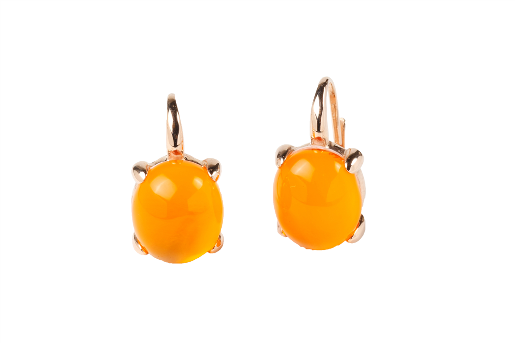 Orange Color Crystal Bubble Earrings